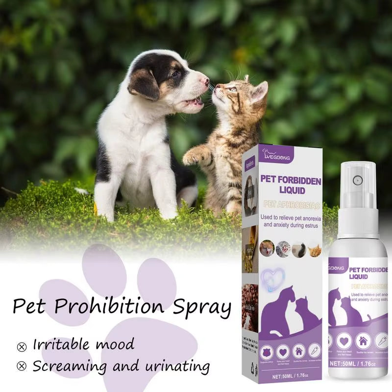 Pet Estrus Calming Spray Safe Healthy Calming Diffuser Cat anti Anxiety Liquid Prevent Howling Soothe Mood for Calming Emotions