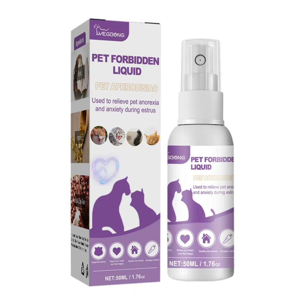 Pet Estrus Calming Spray Safe Healthy Calming Diffuser Cat anti Anxiety Liquid Prevent Howling Soothe Mood for Calming Emotions